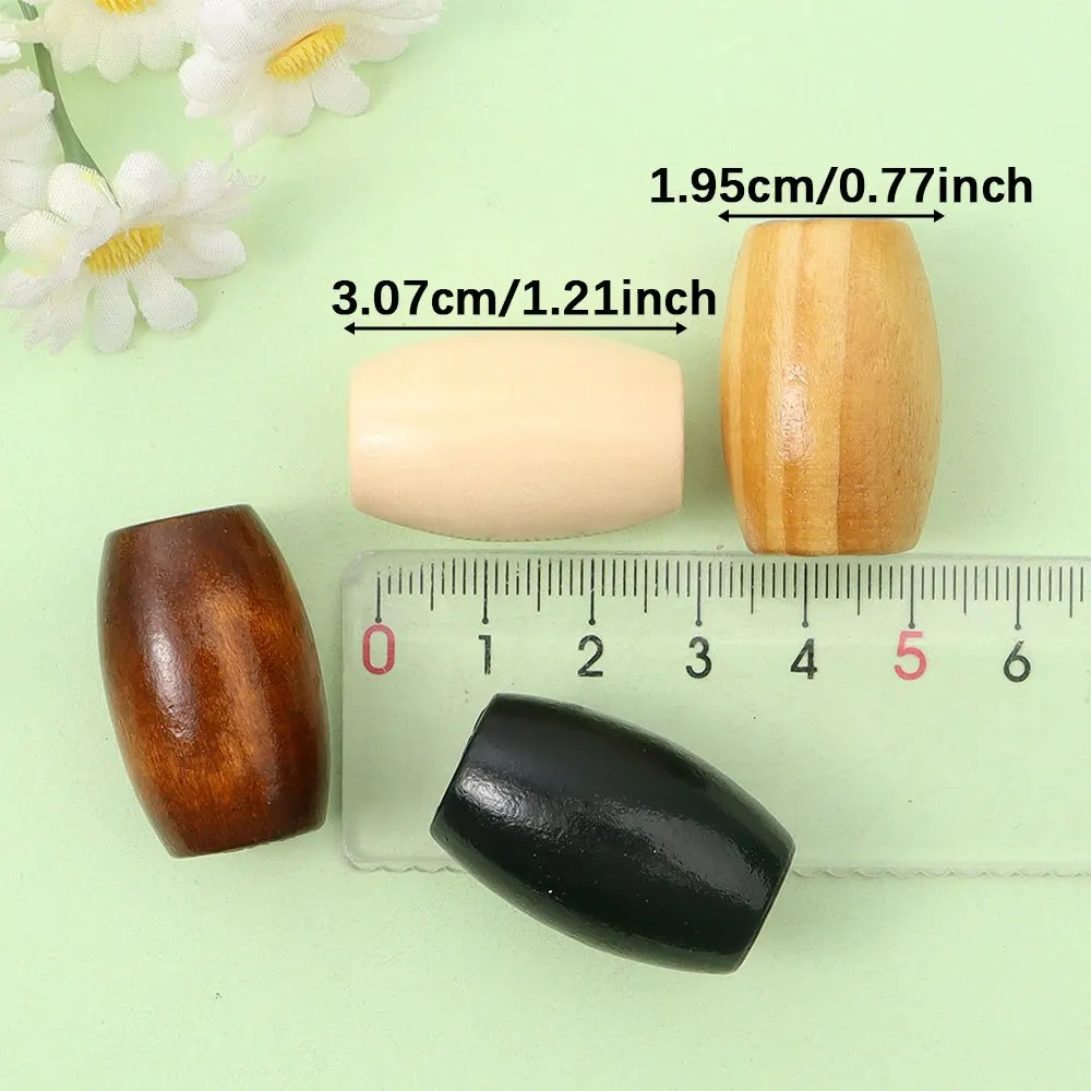 6/16/32 قطعة متعددة الألوان ثقب كبير الخرز الخشبي الدائري ، أساور يدوية القلائد هدايا عيد الهالوين اكسسوارات الديكور #4