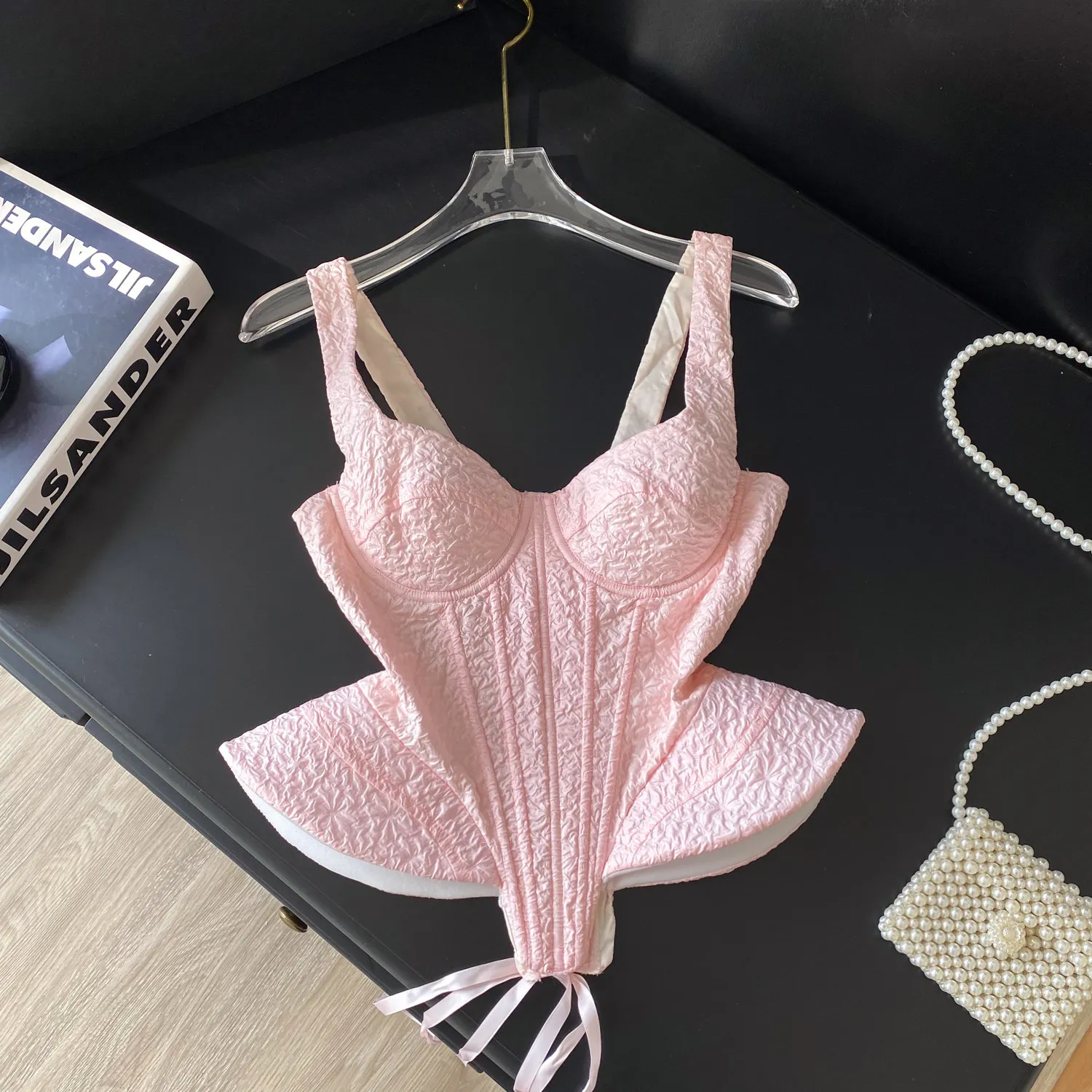 Sexy  Asymmetrical Off Shoulder Bandage  Chic Crop Top Corset Bustier Fashion Camis Autumn  Slim Fit Women Tank Top