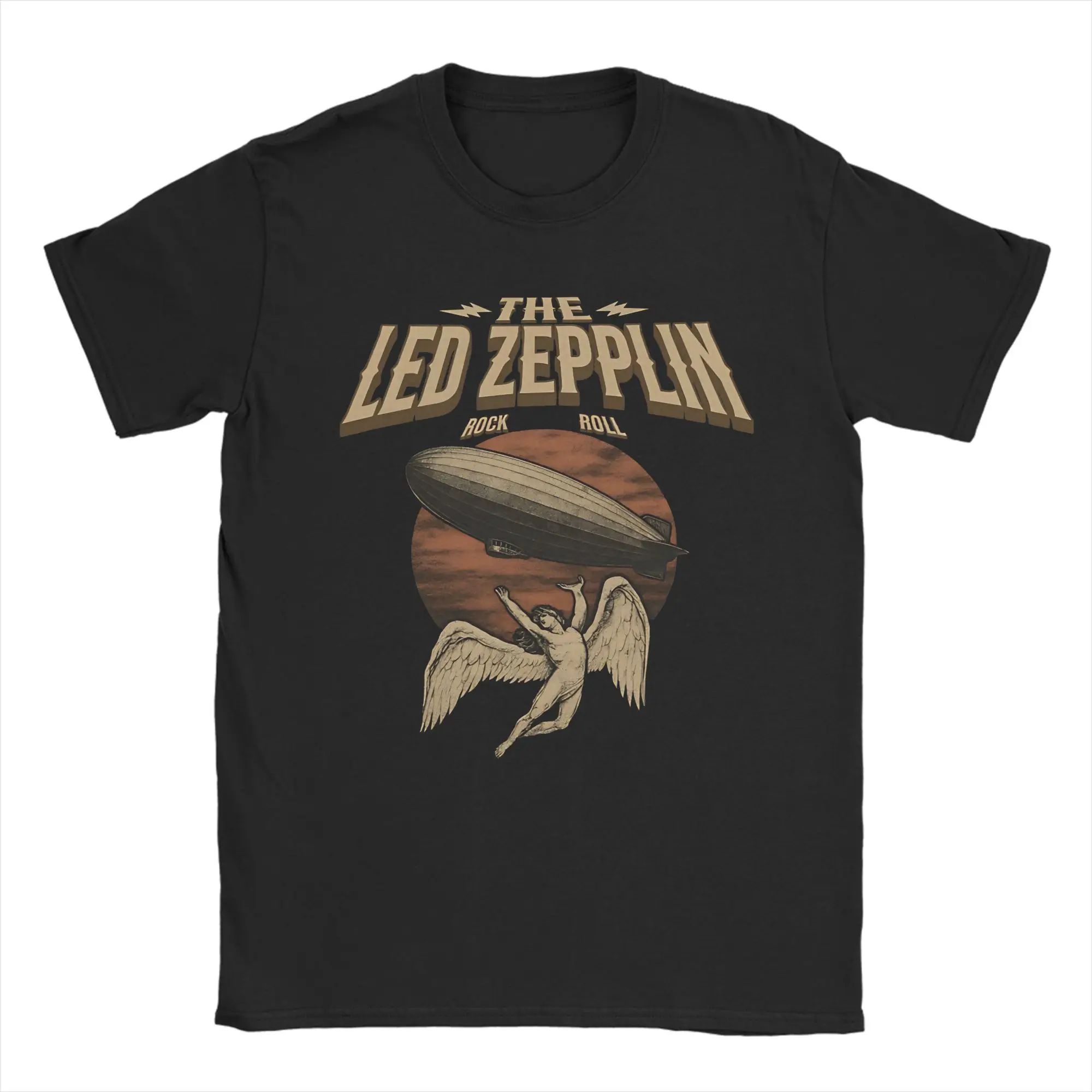 Camiseta The Mother Ship Led Zeppelin para hombre, camisetas de estilo urbano, camisetas de playa con cuello redondo, camisetas de Hip Hop con patrón, ropa de talla grande