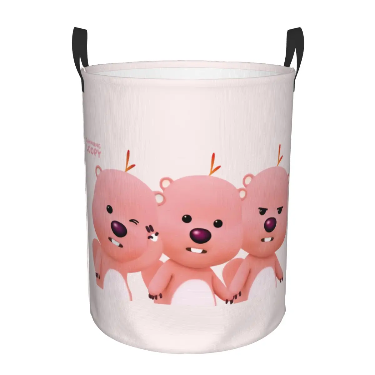 -cesto à linge pliable, personnalisé, rose, mignon, dessin animé, petit castor, pour vêtements, jouets, organisateur, bacs de rangement