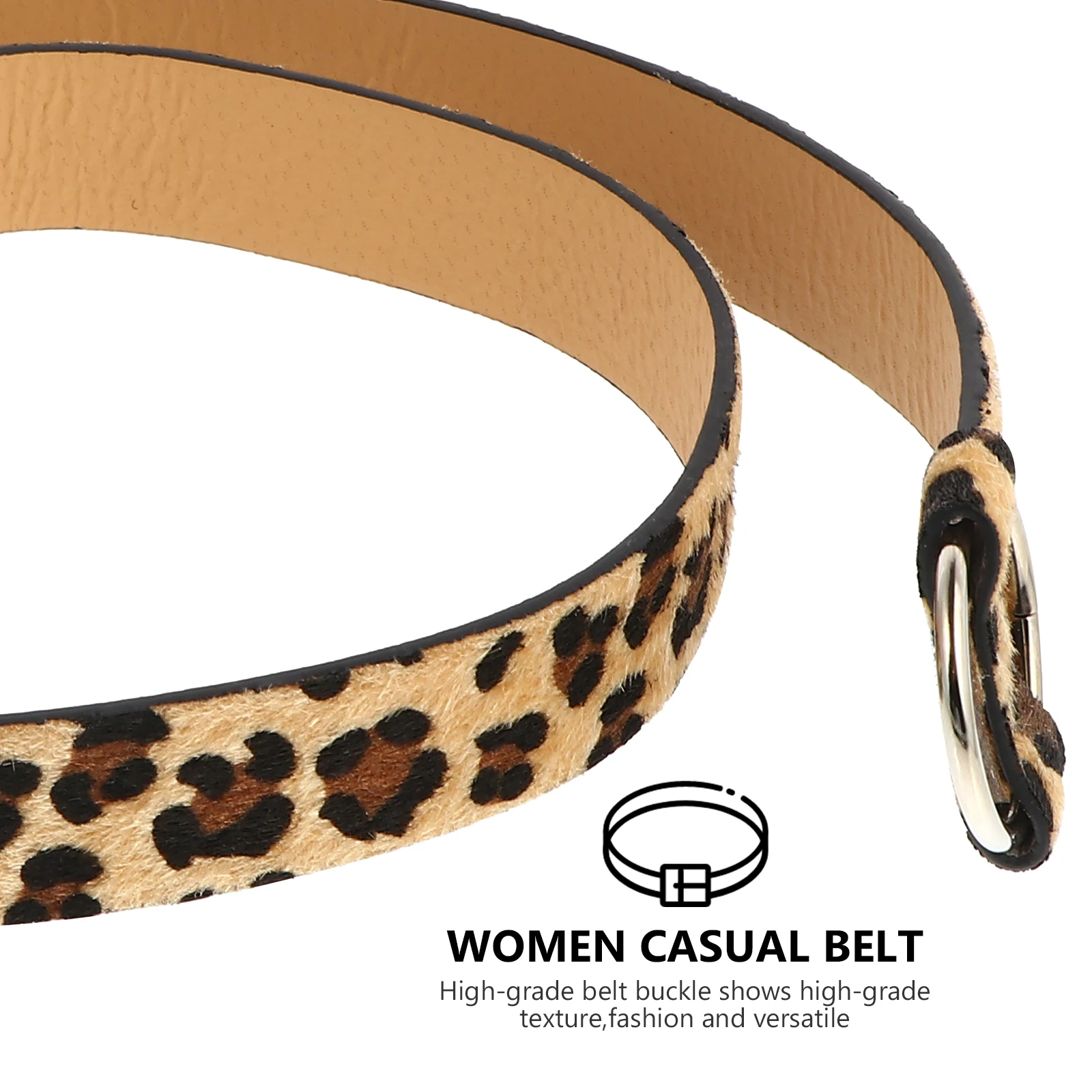 

1pc Imitation Casual Belt For Women Round Buckle Waistband Stylish Girdle Fashionable Body Decoration Party Dance