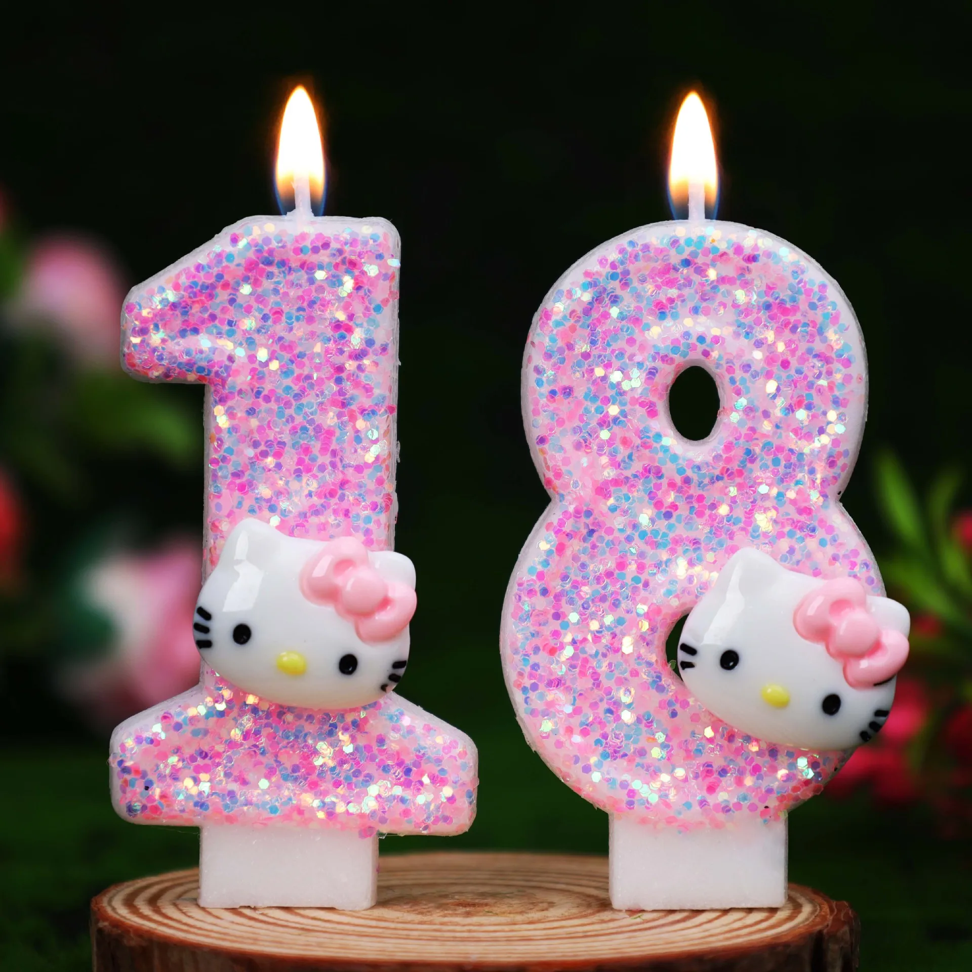 Digitale Kerze zum Geburtstag, süße Katze, Geburtstagstorte, Dekoration, HelloKitty-Kerze