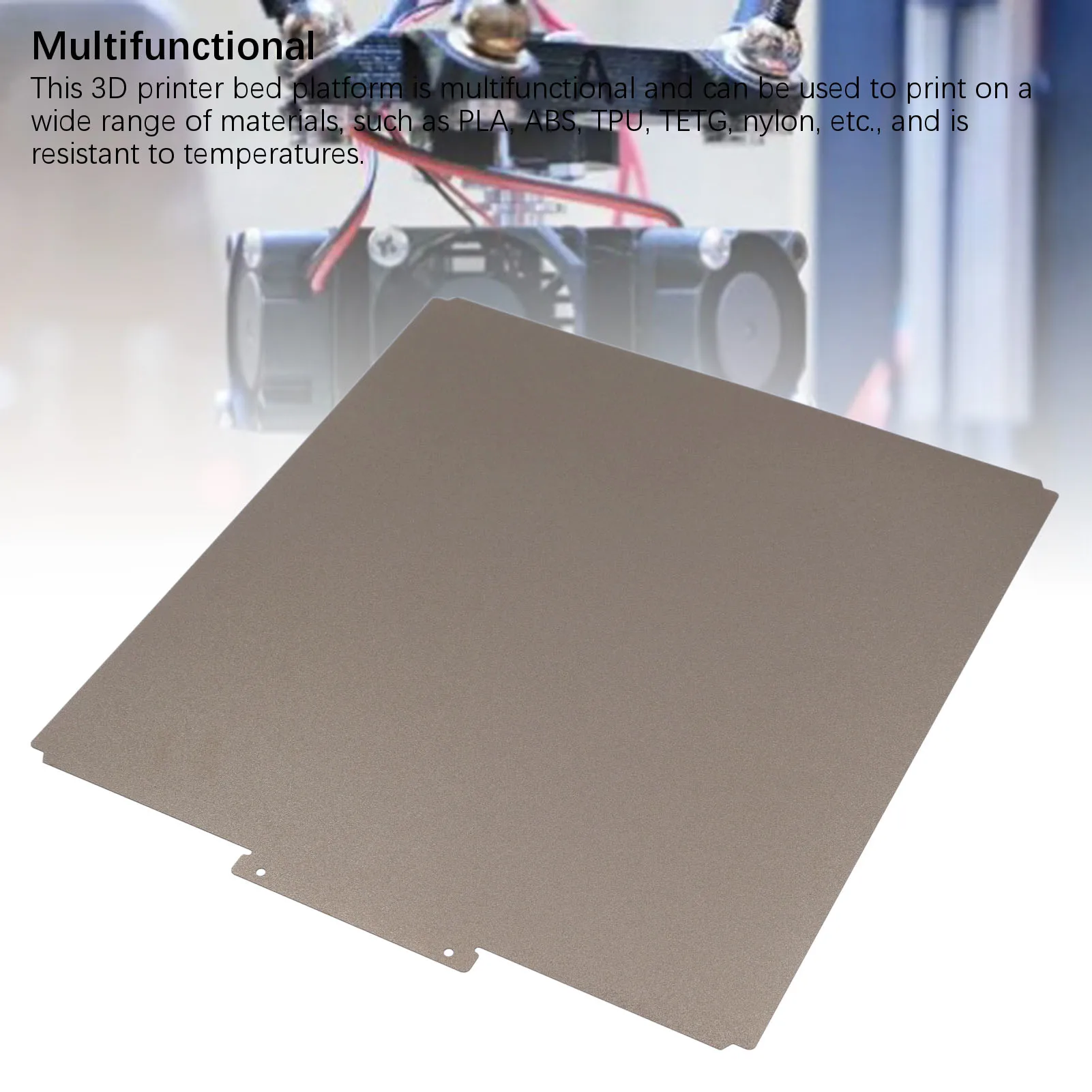 

Dual Sided Printing 3D Printer Build 347x368mm 0.5mm Thickness Dual Sided PEI Build Plate for Raise3d Pro3