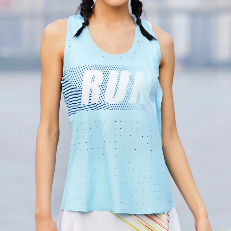 Nowa damska kamizelka do jogi Gym Stretch Workout Tank bez rękawów Summer Casual Loose Print Letter Sportswear Lekki i oddychający top