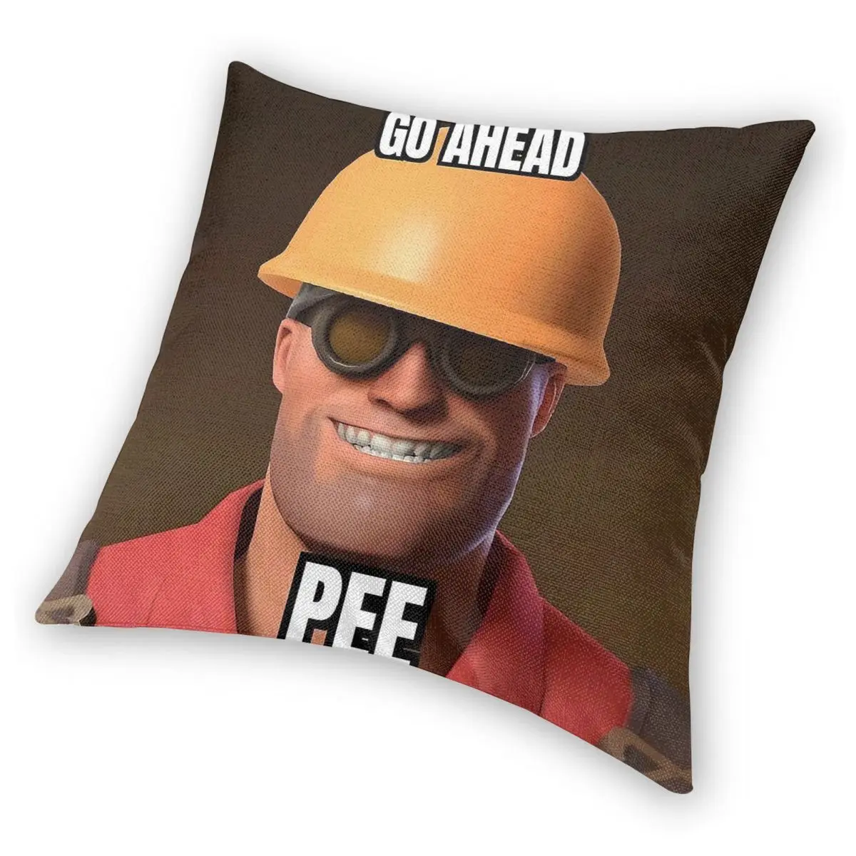غطاء وسادة مربع للتبول من Team Fortress Go Ahead مصنوع من البوليستر والكتان المخملي وغطاء وسادة للغرفة المزخرف بسحاب إبداعي