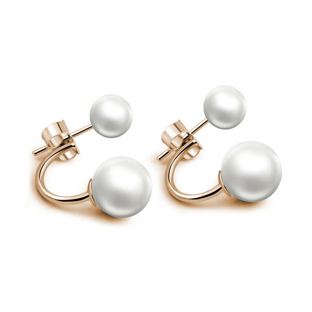 Double Side Earing Eardrop Fashion Jewelry Lady Earrings Simulated Pearl Earrings Eardrop Personality Earrings Ear Stud Sale