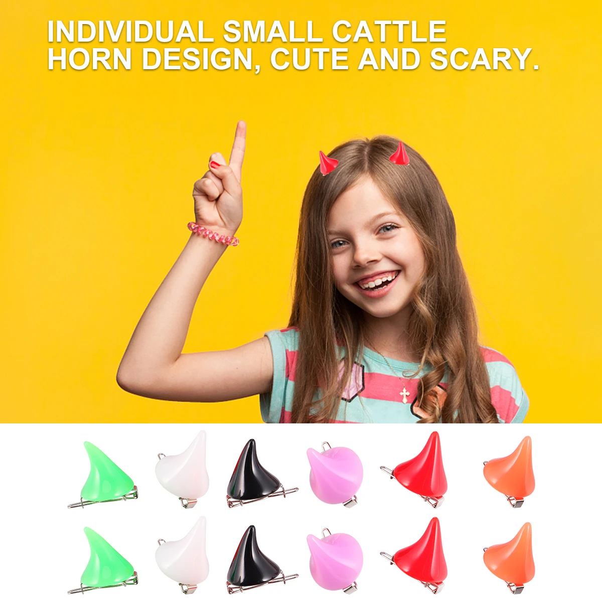 

12pcs Horn Hair Clips Set Creative Cosplay Scary Cattle Design Halloween Costume Suitable Various Occasions