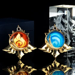 New Genshin Impact Zhongli Metal Badges With Chains Genshin Trinket Mondstadt Vision Of God Cosplay Pendants High Quality