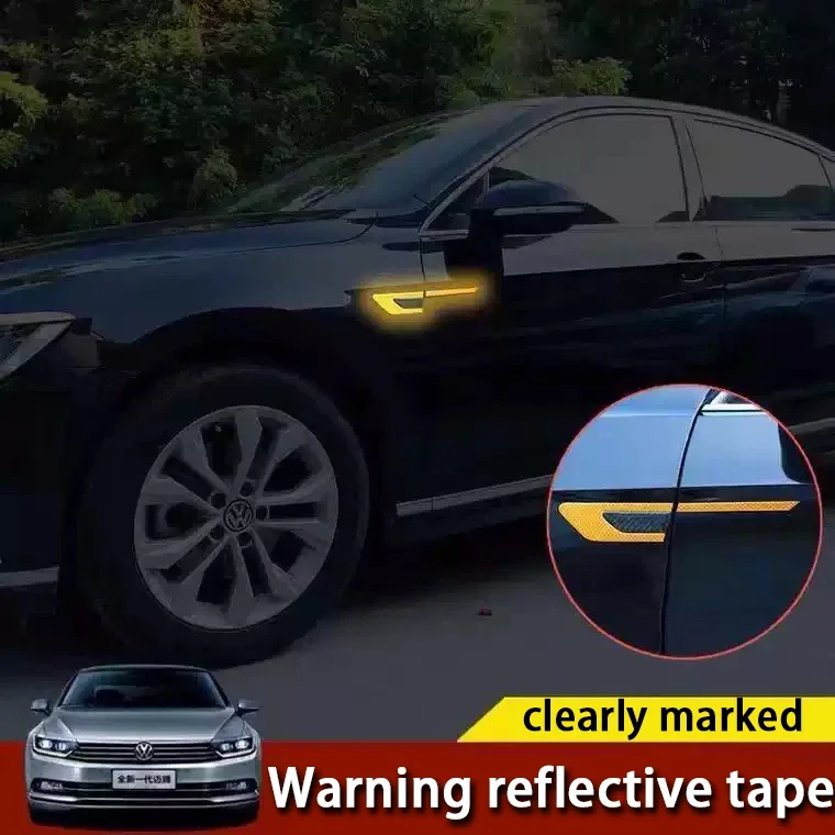 Reflektierender Aufkleber für Autotüren, leuchtender Autoaufkleber, reflektierende Stoßstange, Antikollisionsaufkleber, Warnung von Antikollisionsstreifenteilen