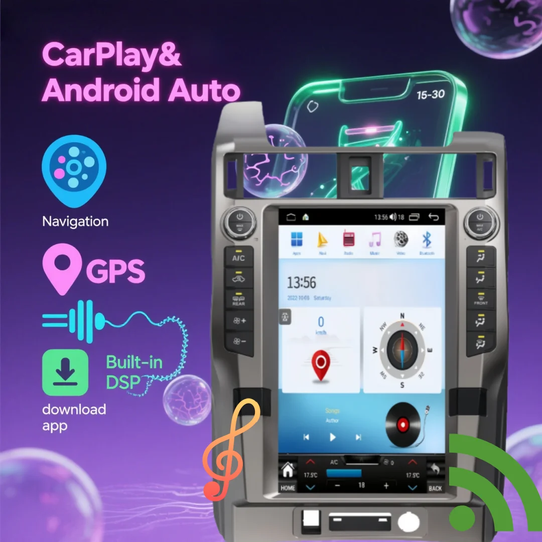 16 Inch Car Radio Android For Toyota 4Runner 2010-2023 Wireless Carplay Multimedia GPS Auto Player Navigation Head Unit
