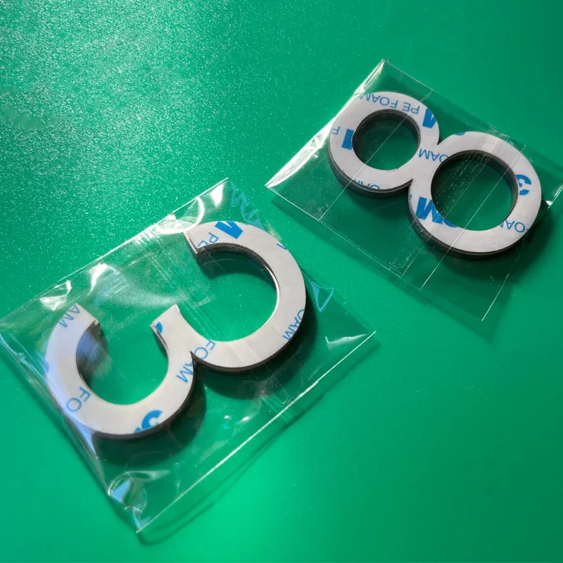 60mm Stainless Steel Number Stickers 0 To 9 Metal Self-adhesive Arabic Number Signs House Numbers For Doors Mailboxes Lockers