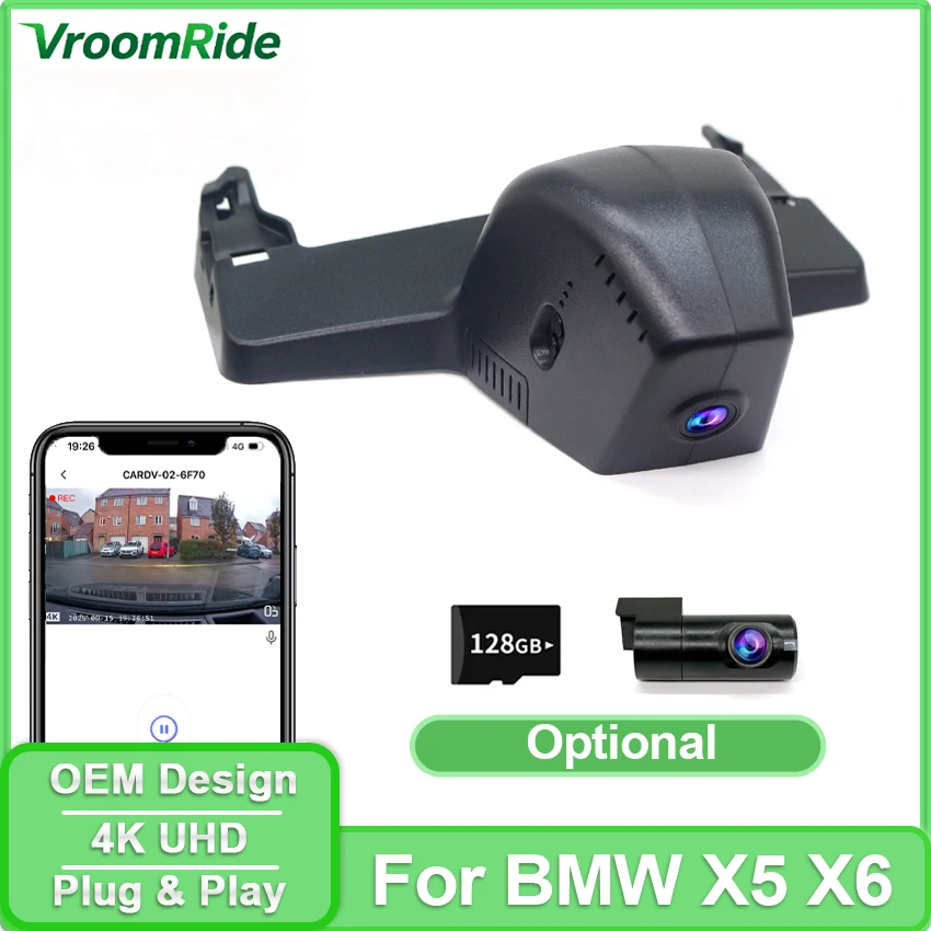 

Новая автомобильная видеокамера 4K 2160P для BMW X5 X6 2024 2025 2026 Facelift, 5 Series i5 530i 540i G60 2024~2026 с управлением через Wi-Fi и приложение