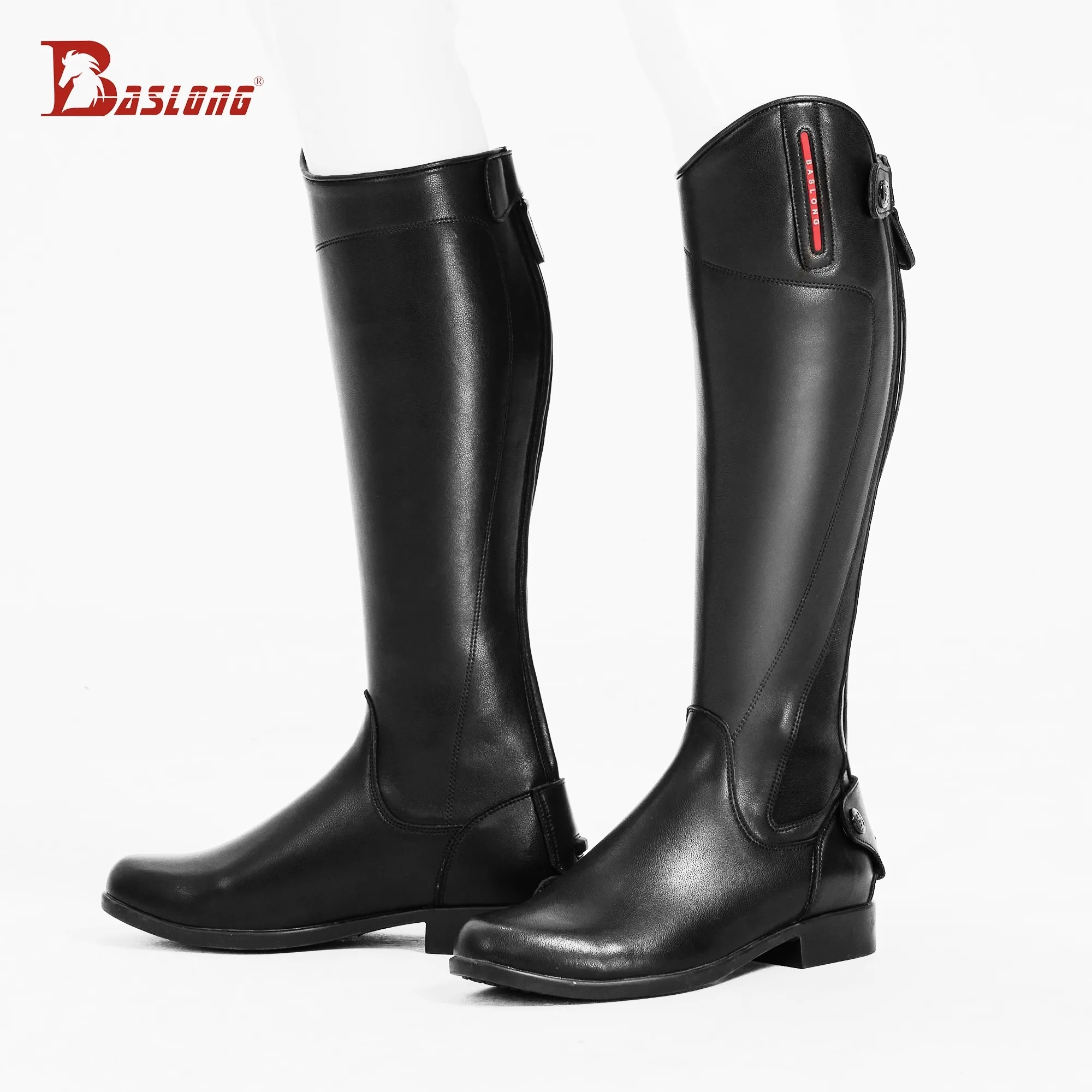 Skórzane buty jeździeckie Baslong, buty jeździeckie, buty rycerskie, elastyczne buty jeździeckie, męskie i damskie buty jeździeckie do przejażdżek, 266,4 cm Longma Equipment