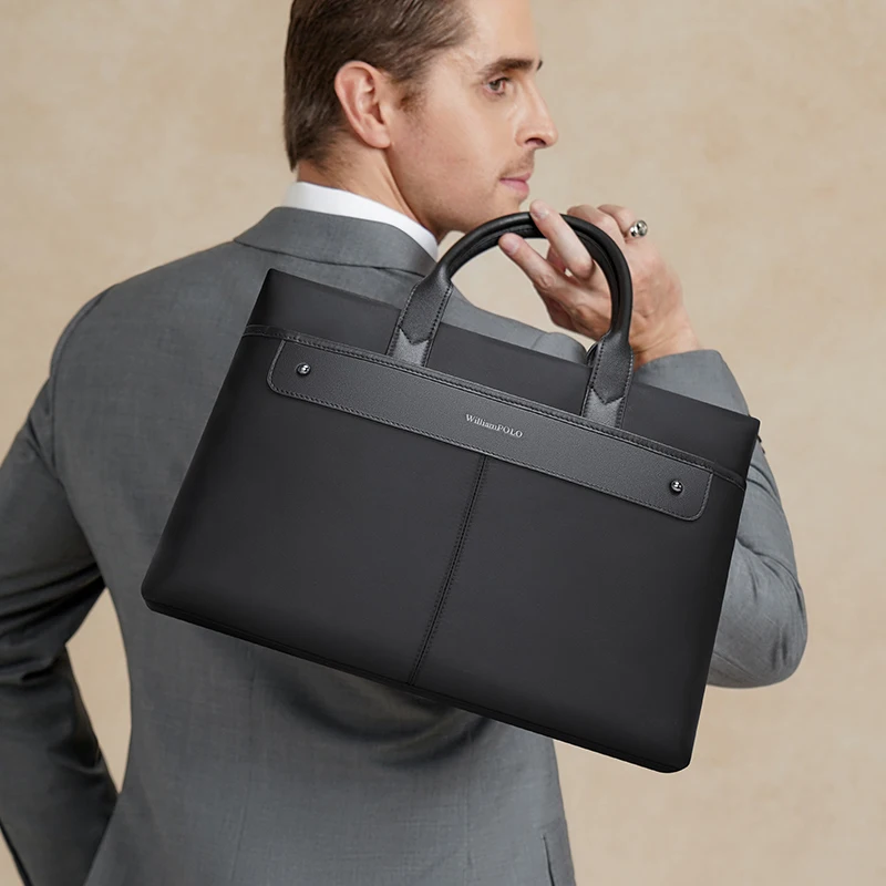 Men fashionable briefcase Men Business Briefcase Top Layer Cowhide Casual Crossbody Bag European-style Multi-functional Handbag