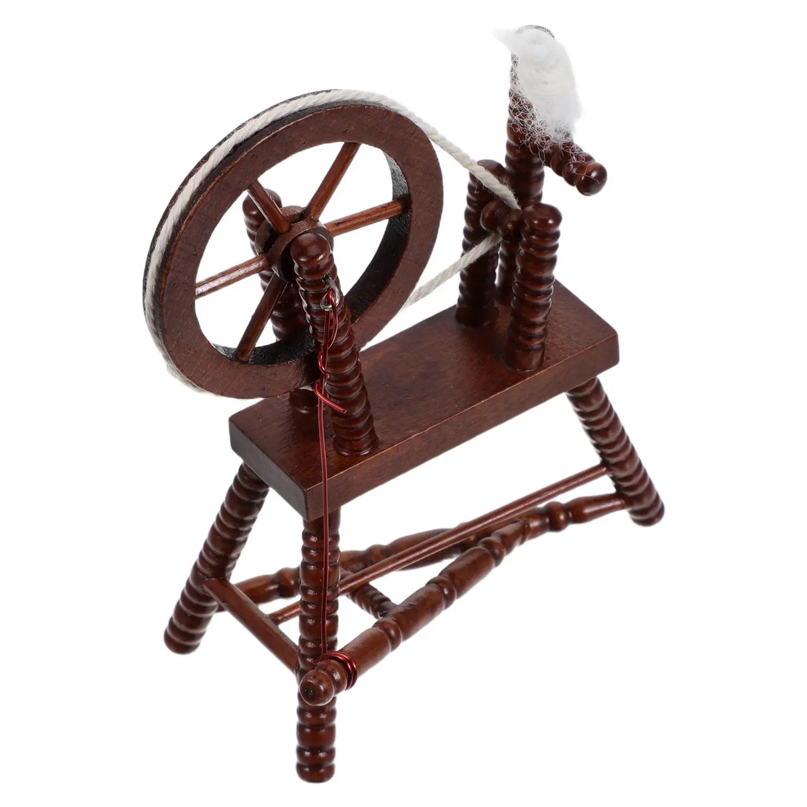 

1Pcs Safe Natural Wood Hand Reeling Machine Miniature Furniture for Dollhouse Mini Room Decoration Kids Parent Child Activity