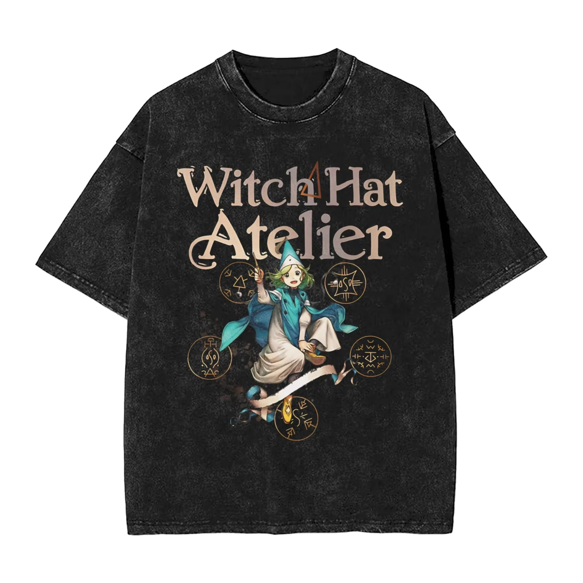 Witch Hat Atelier Washed T-shirt Streetwear Trendy Cotton Oversized Unisex Casual T-Shirts Summer Y2k Short Sleeves Classic tee