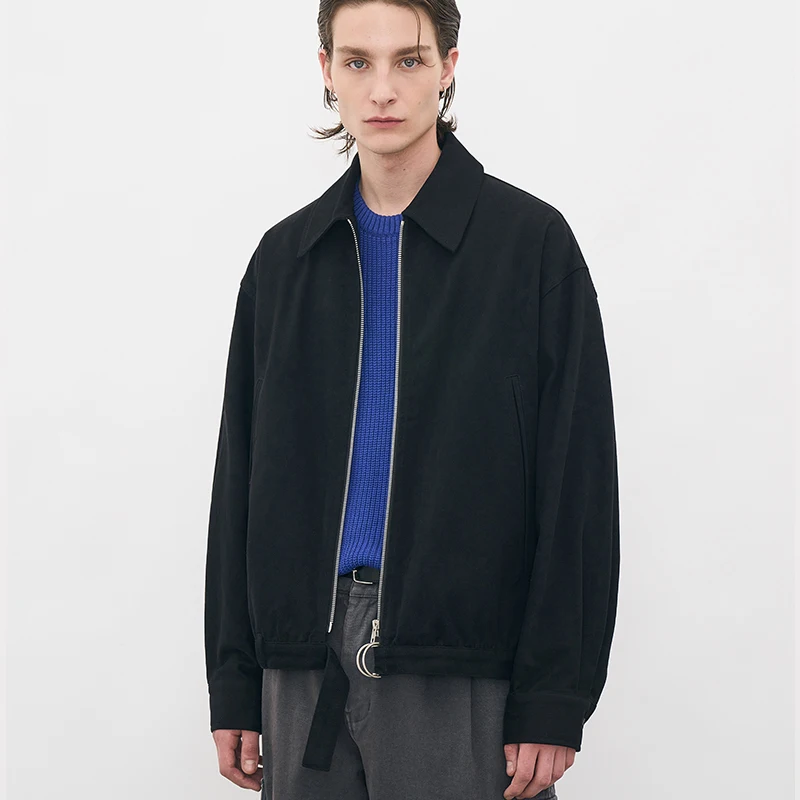 

Унисекс повседневная куртка с поясом, оригинальная молодежная модная хлопковая куртка на пуговицах с длинными рукавами для весны и осени