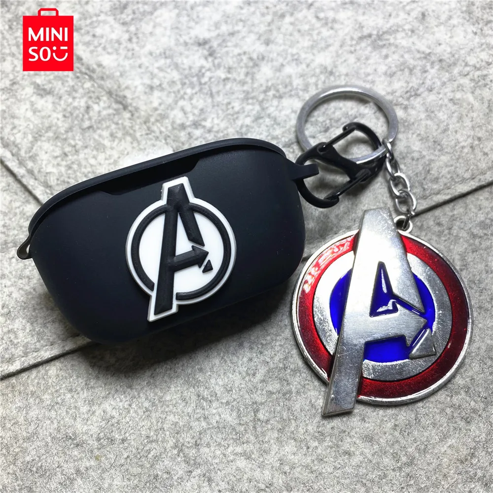 MINISO Marvel Earphone Case for JBL Wave Buds / Wave 100 Silicone Wireless Earbuds Charging Box Protective Case With Keychain