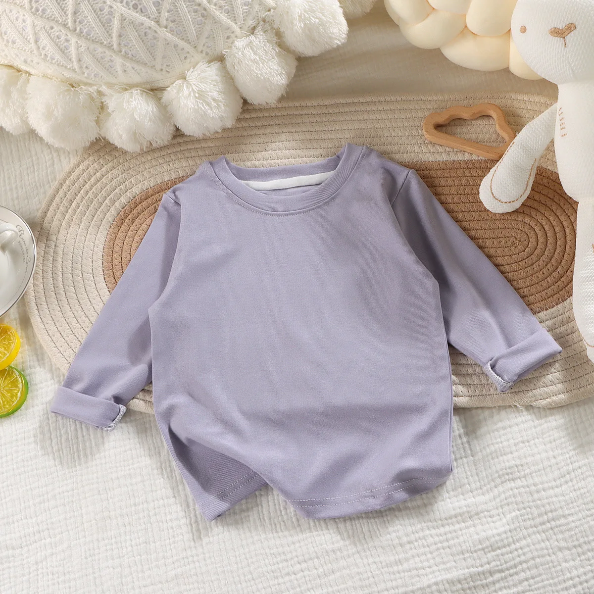 1-10Y Spring Cotton Toddler Children Blouse Shirts Solid Long Sleeve Kids Boys T-Shirt Base Layer for Boys Girls Sport Tee
