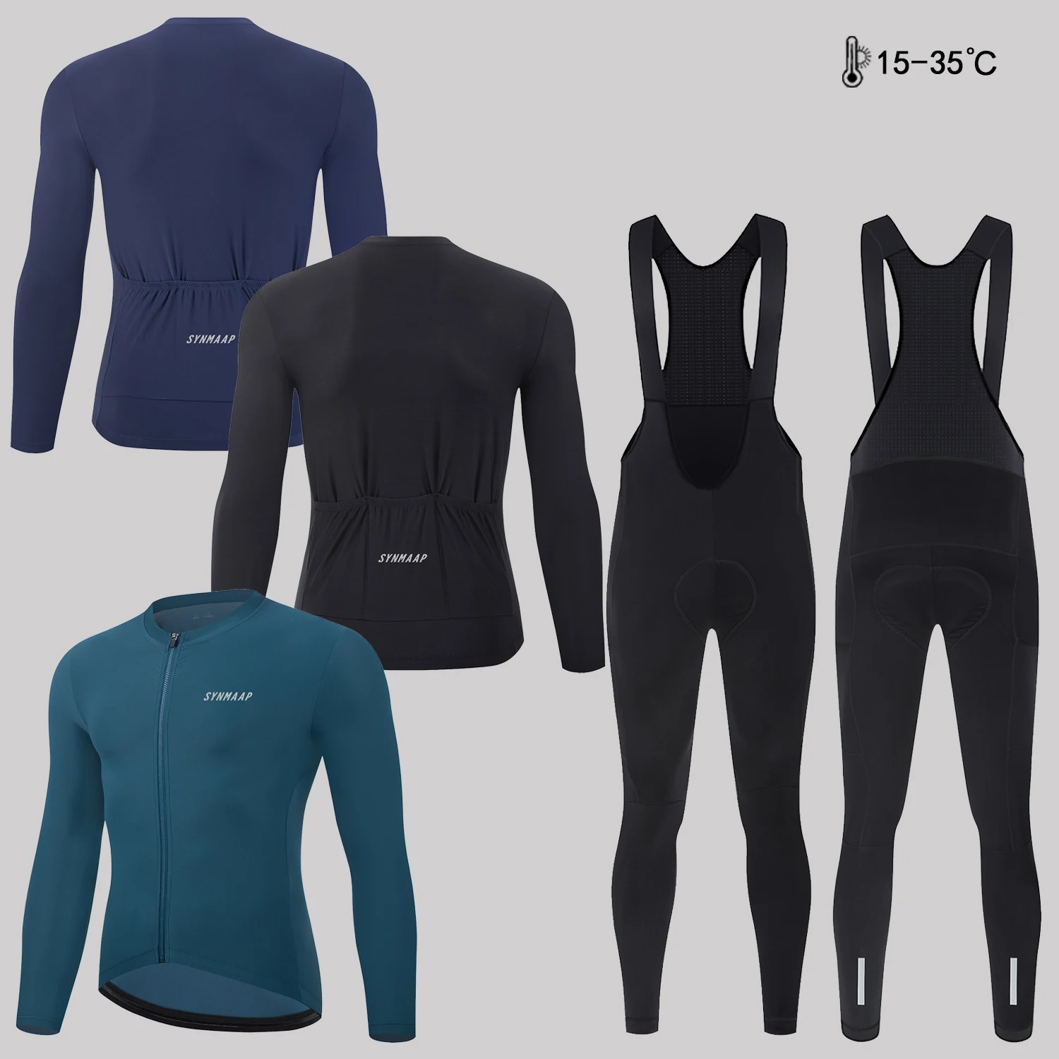 

SYNMAAP мужские осенние комплекты трикотажа для велоспорта, рубашки для шоссейного велосипеда, дышащая одежда для велоспорта с длинными рукавами, весенние длинные нагрудники, колготки