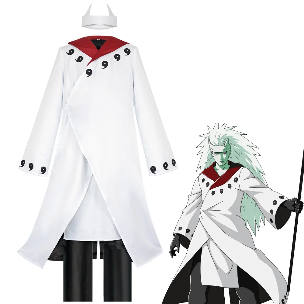 Uchiha Madara White Outfits Anime Cosplay Costume Man Adult Halloween Carnival Party Cosplay Uchiha Madara Clothing Suit H
