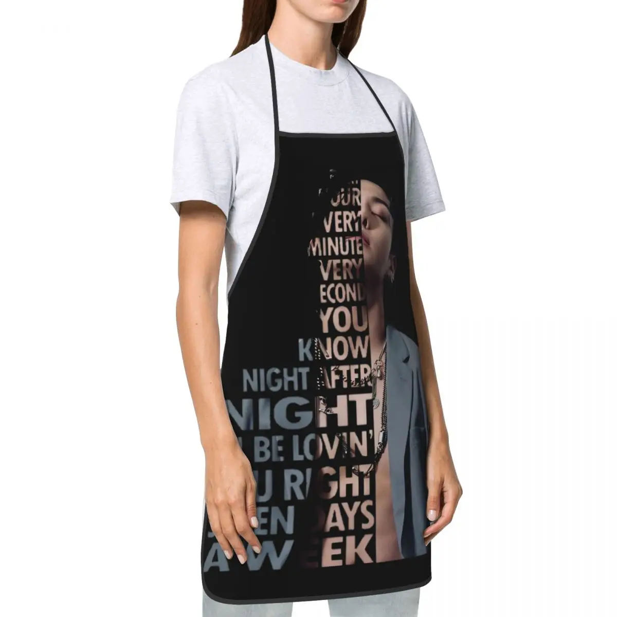 Adjustable Neck Strap Apron Oil & Water Resistant Kpop BBQ Aprons for Men Women Chef Gifts