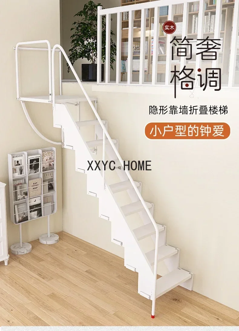 

Cream Wind Attic Wooden Staircase Foldable Retractable Staircase Complete