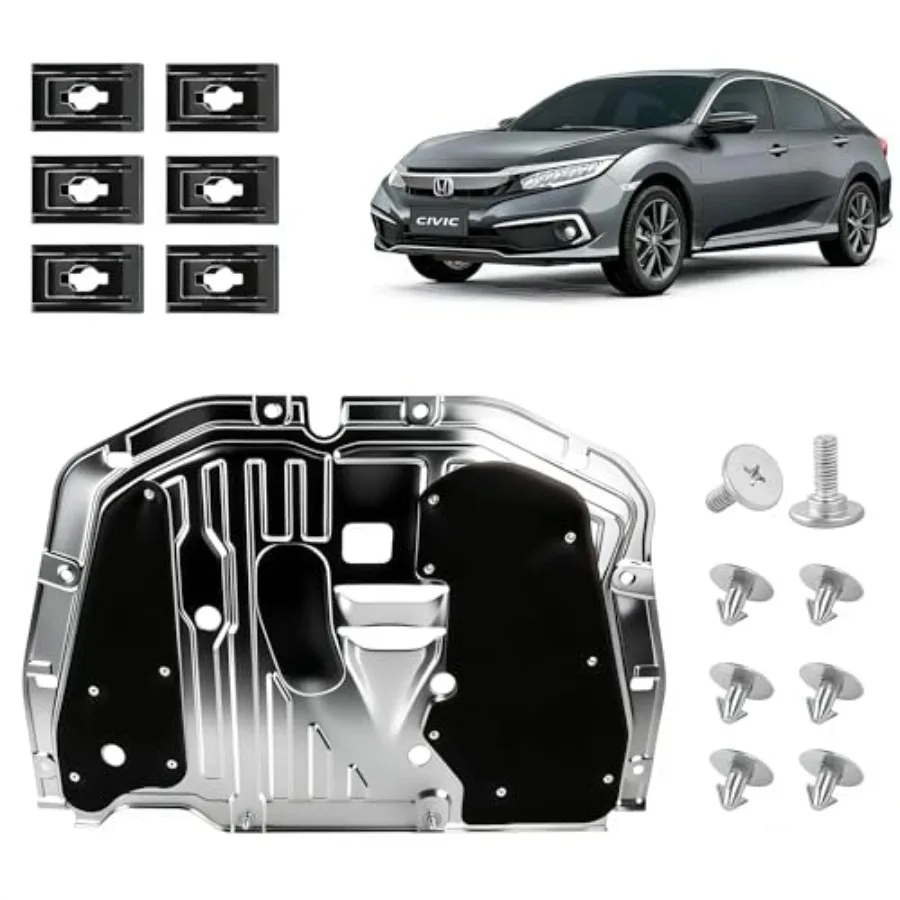 

Engine Splash Shield Guard Compatible with Engine Case Guard Under Car Shield Cover Replacement 74110-TBA-A00 90674-TY2-A01 Eng