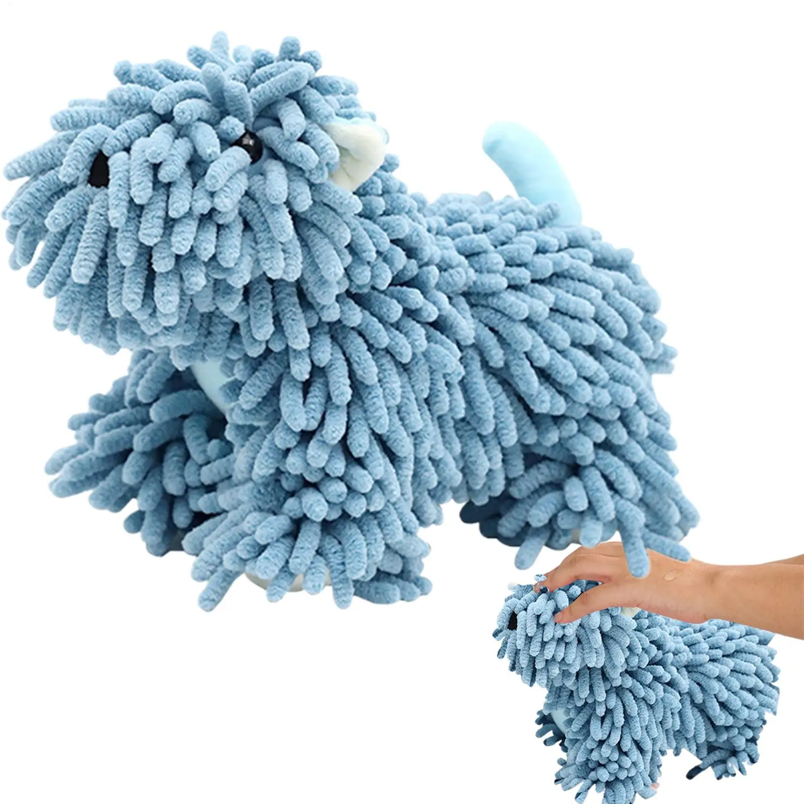 Chenille Hand Towel Drying Puff Dog Shaped Fuzzy Chenille Ball Household Cartoon Highly Absorbent Cleaning Cloth Soft Hand Towel