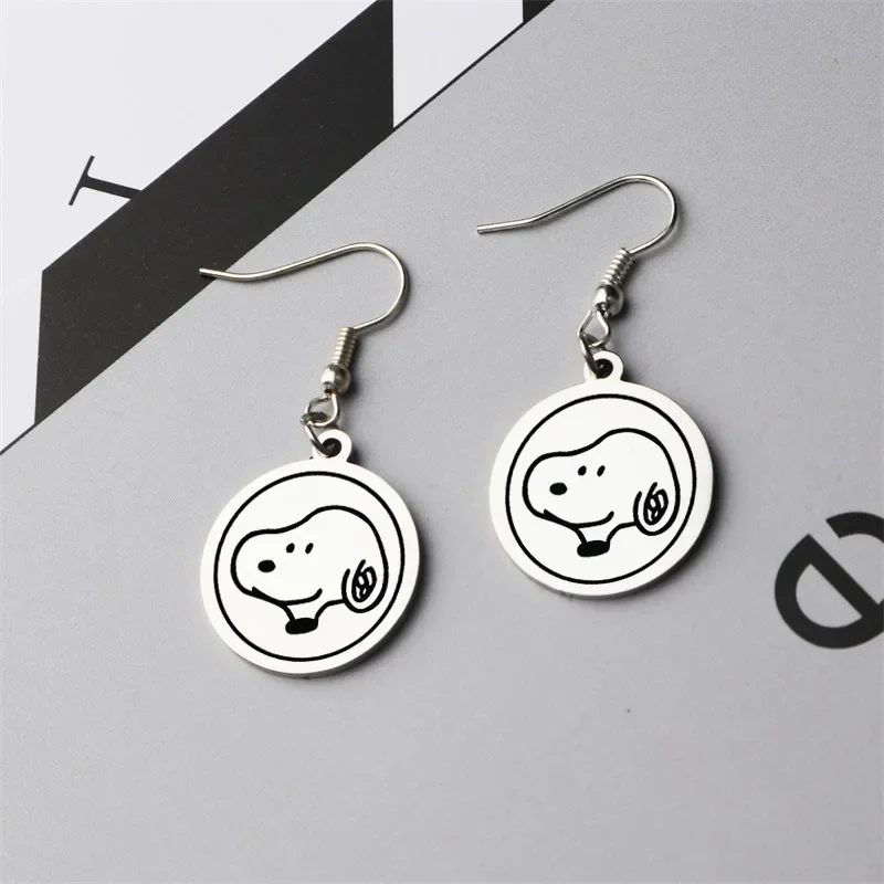 Kawaii Snoopy Earrings Trendy Cute Girl Ear Hook Cartoon Sweet and Fresh Texture Earrings Fashion Women Ears Jewelry Gifts