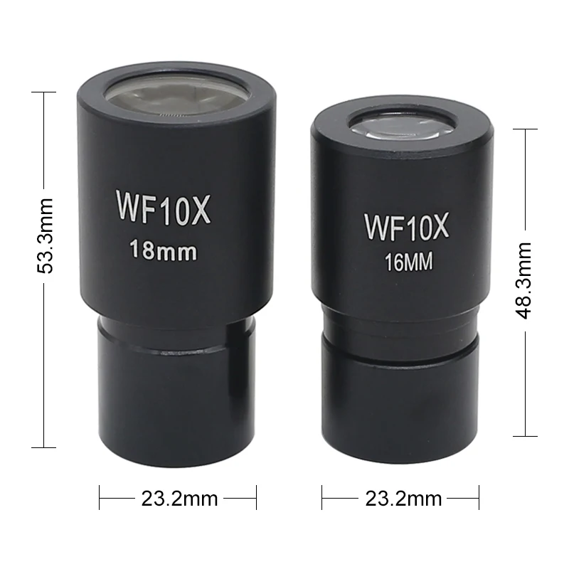 Imagem -04 - Peça de Campo Largo Wf10x Ocular Visão Campo 16 mm 18 mm para Microscópio Biológico Lente Óptica com ou sem Escala de Reticle 1