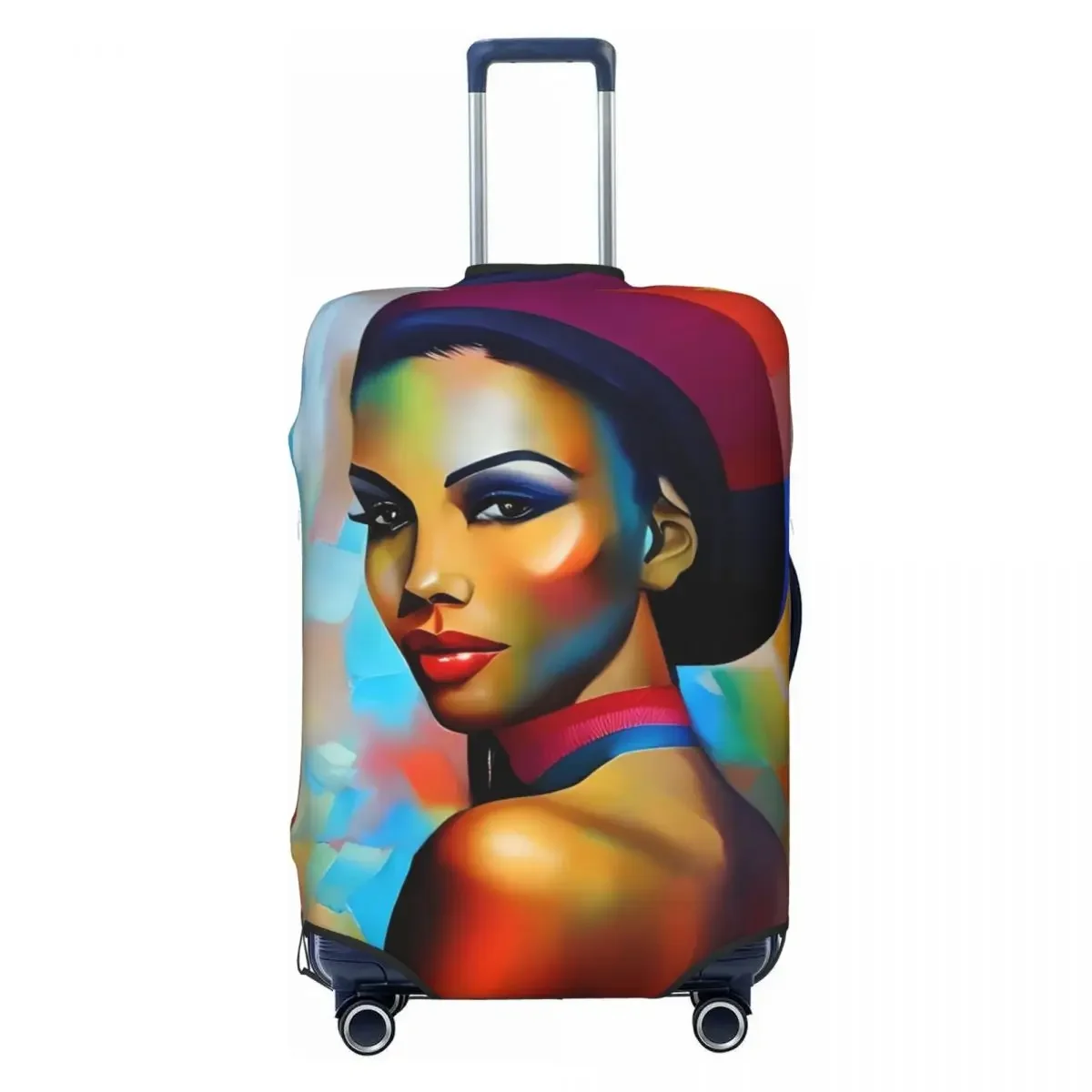 Lady Face Board Print Suitcase Cover Vacation Abstract Art Useful Luggage Accesories Business Protection