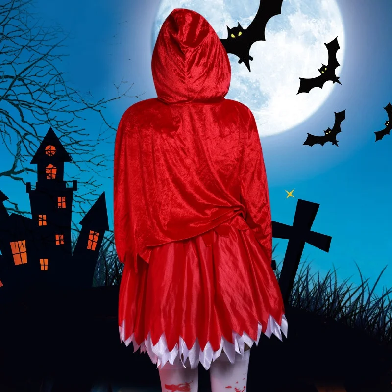 Harlowe loween Adult Cosplay Red Witch Skirt Set Women's Role-plang Costume Polyester Fiber 00% Traditional Chinese Eth...