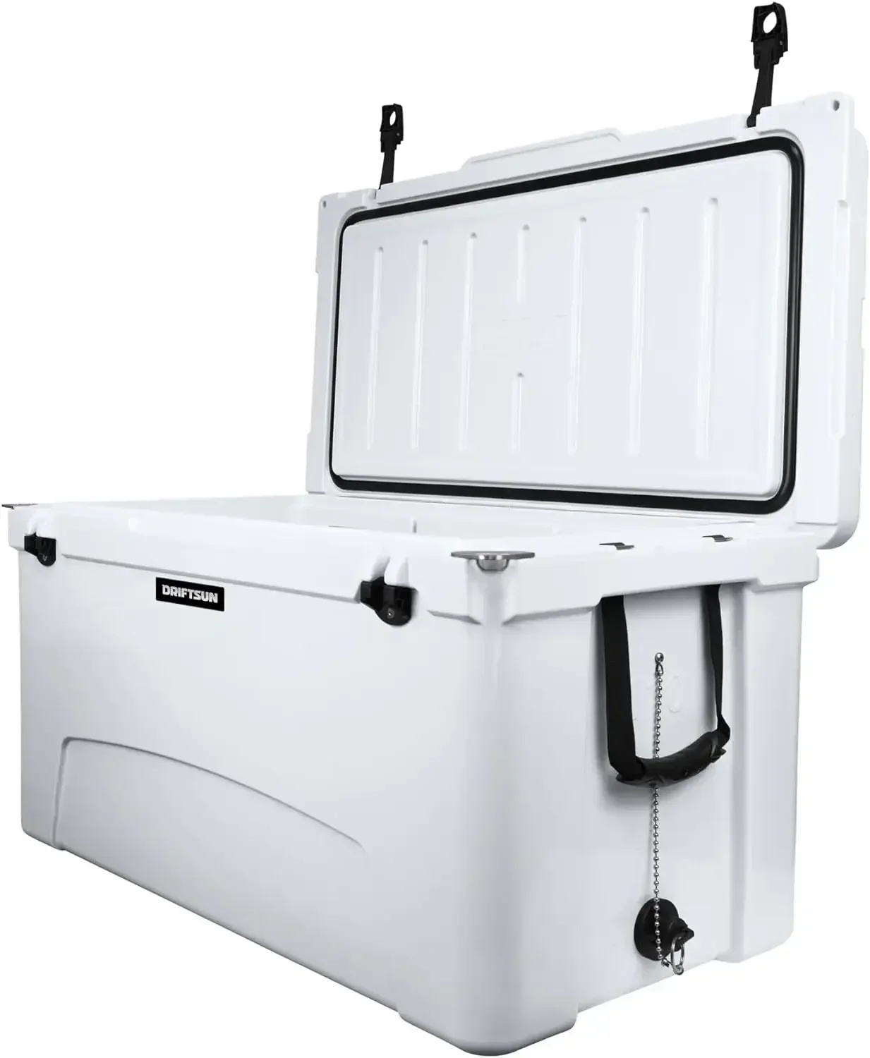 Driftsun 110-Quart Ice Chest, Heavy Duty, เครื่องทําความเย็นฉนวนเกรดเชิงพาณิชย์ Roto-Molded ประสิทธิภาพสูง, สีขาว