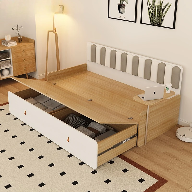 

Small apartment living room folding sofa bed dual-purpose single telescopic bed custom pull-out bed two-in-one study small bedro