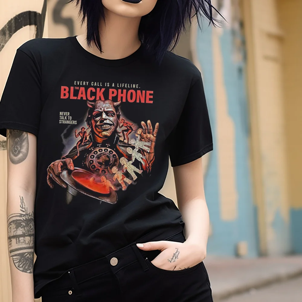 The Black Phone Never Talk To Strangers Horror Movie T-shirt Black S-3XL