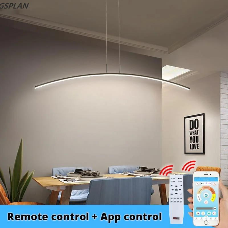 LED Simple Pendant Lights For Living Dining Room Kitchen Lustre Lamp Lighting Fixtures Lamparas AC85-260V Remote Control Avize