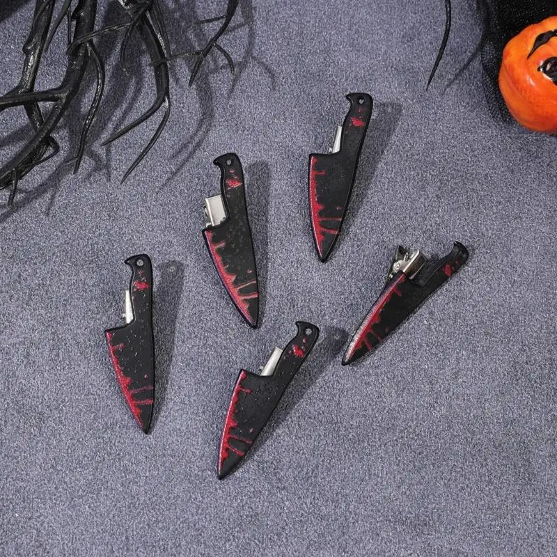 5pcs Halloween Hair Clip Spooky Axes Daggers Daggers Cleaver Design Acrylic Resin Accessories for Cortume Siles Y08E #3