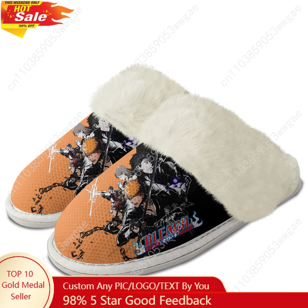 

Bleach Plush Slippers Warm Shoes Mens Womens Home Plush Slipper Cotton Bedroom Comfortable Personalized Thermal Light Slippers