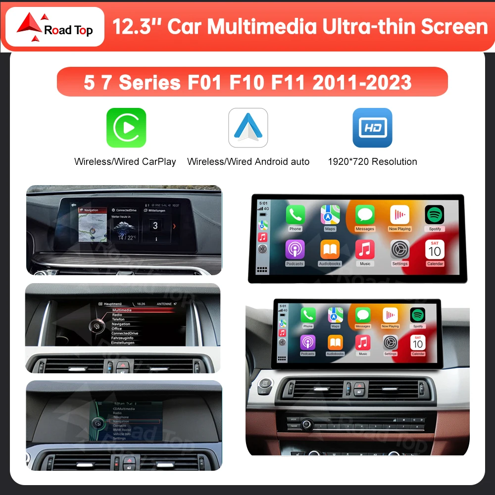 12.3'' Car Multimedia Display Screen For BMW 5 Series F10 F11 7
