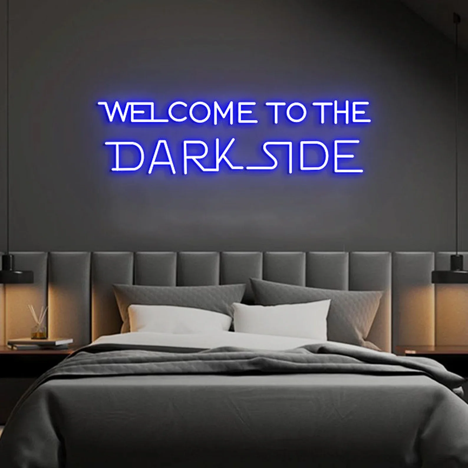 Welcome to the Dark Side Neon Sign Light, Neon Signs for Game Room, Man Cave Bedroom Wall Decor, Birthday Gift Neon Sign