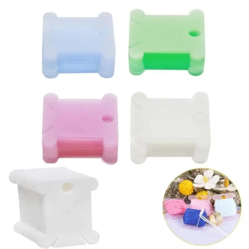 25~125pcs Embroidery Floss Organizer Plastic Bobbins for Cross Stitch Yarn Winder DIY Sewing Thread Storage