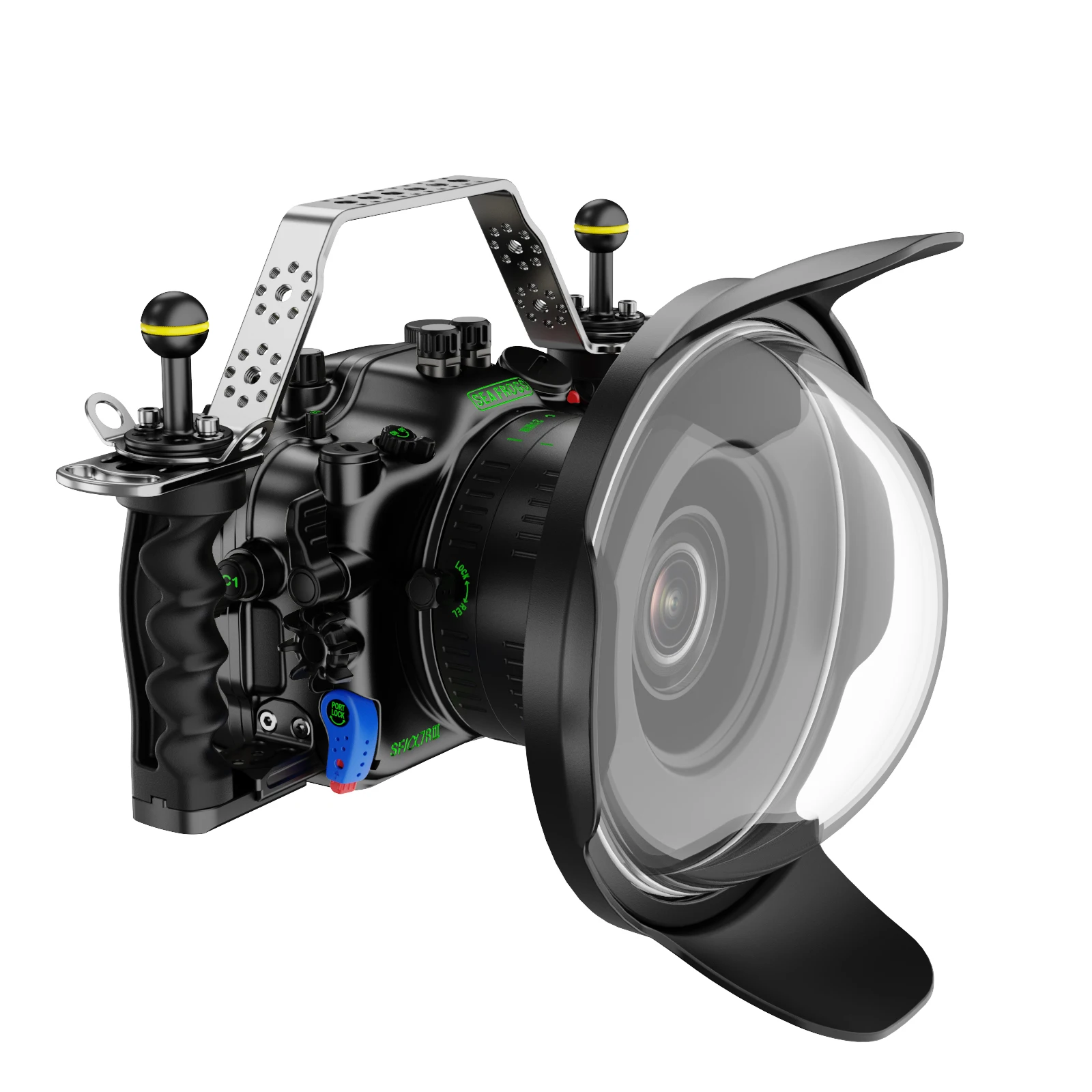 Seafrogs อลูมิเนียมกันน้ําสําหรับกล้อง Sony R III Professional Scuba Diving 100 m/328FT กล้องป้องกัน