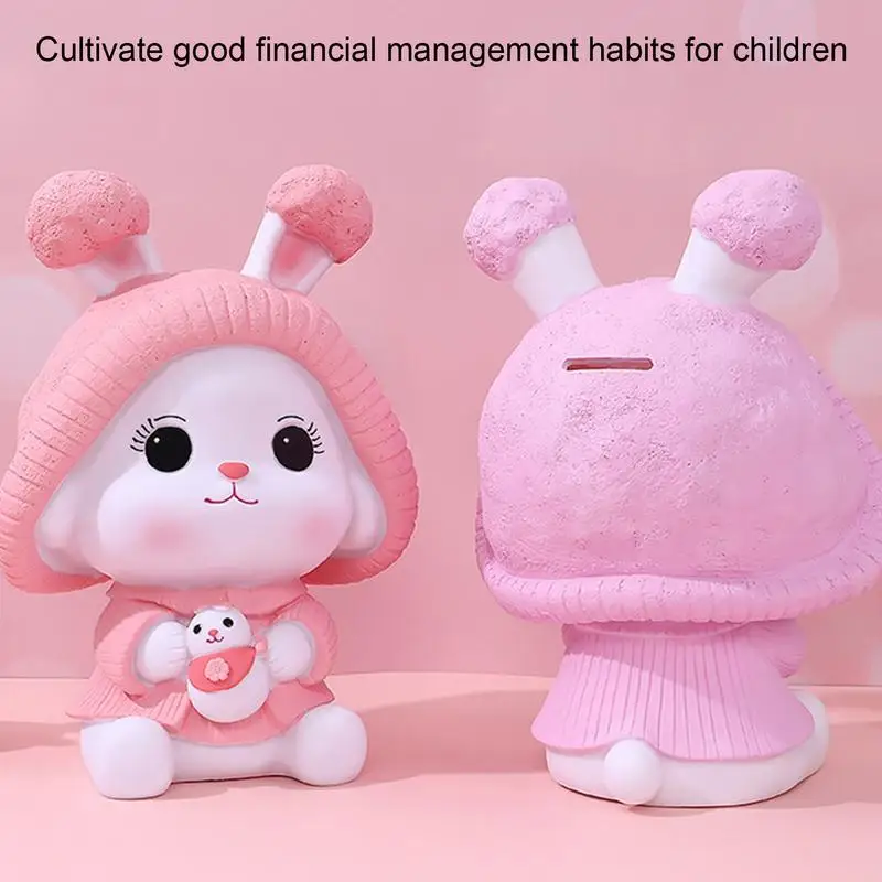 Kids Money Bank Bunny Money Box Cash Bank Creative Animal Figurines Novelty Collectibles Learning & Education Toys Coin