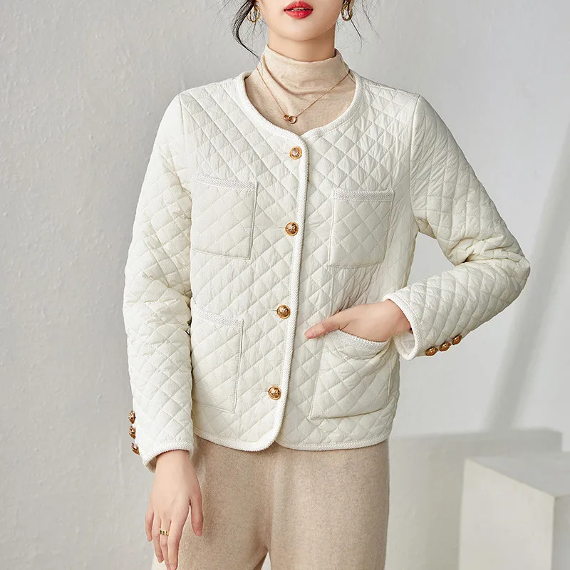 Light and Thin Small Fragrance Style Cotton Coat for Women 2025 New Autumn Winter Jacket Short Fashion Warm Parker Overcoat