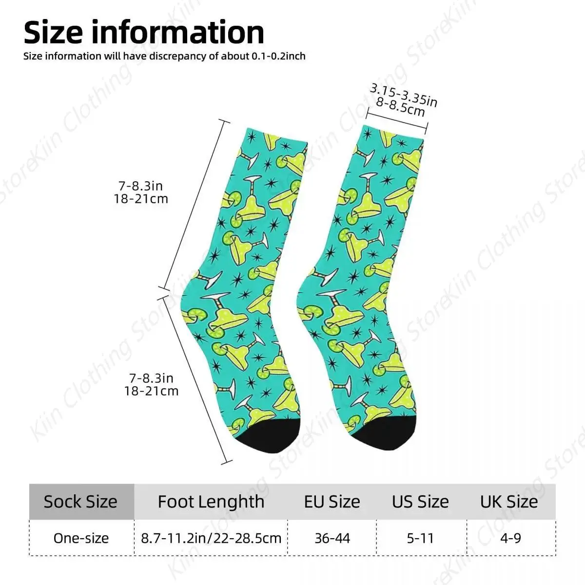 Margarita Time Socks Harajuku Super Soft Stockings All Season Long Socks Accessories for Man's Woman's Christmas Gifts