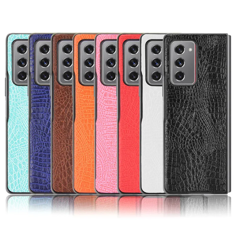 

50pcs Official Leather Case For Samsung Z Fold 2 Case for Samsung Galaxy Z Fold 2 Fold2 Front + Back 360 Full Protect Back Case