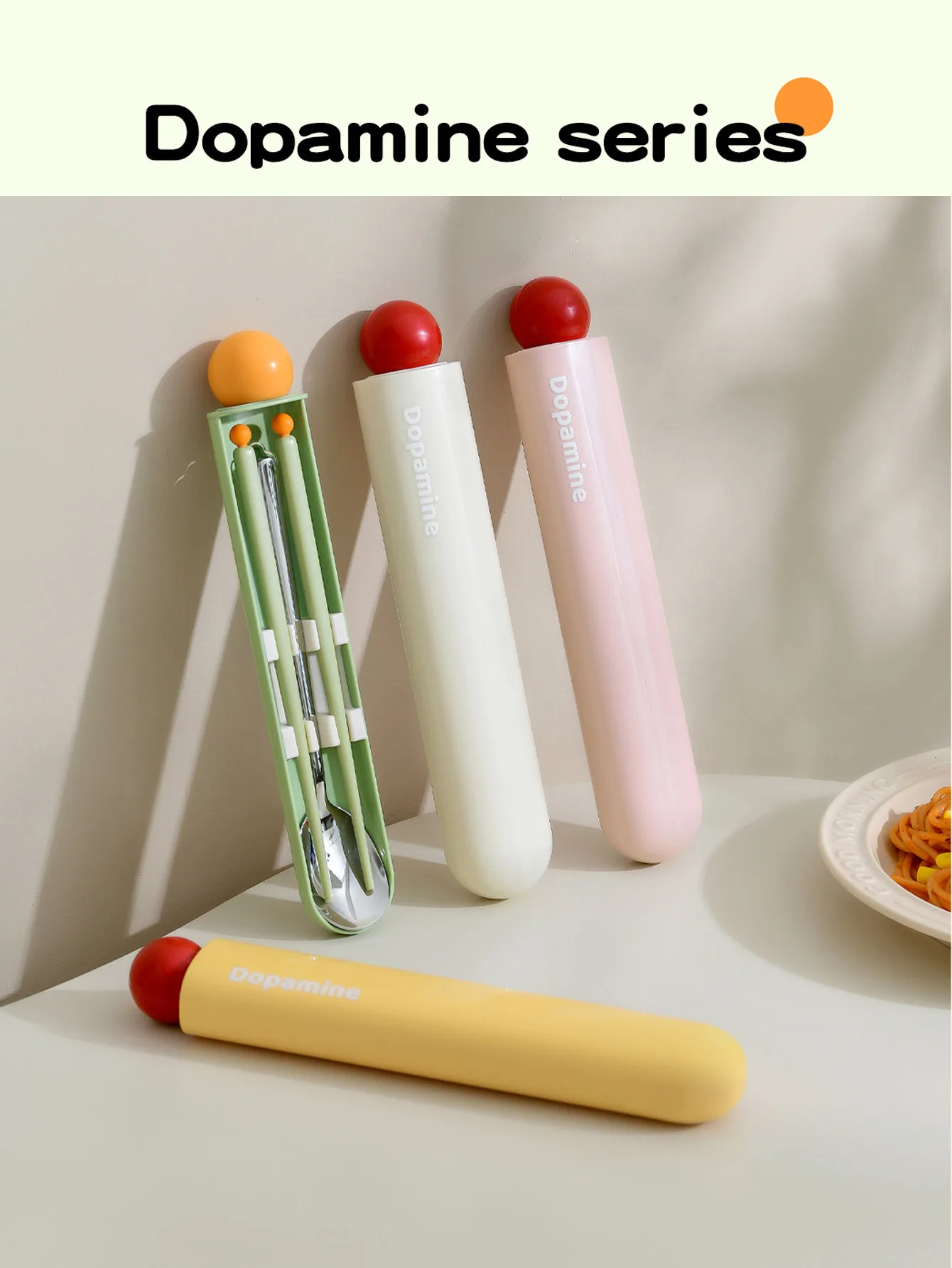 

Tableware Set Spoon Chopsticks 2 Piece Portable Tableware Student Outdoor Camping Traveling Pull Out Gift Set With Storage Box