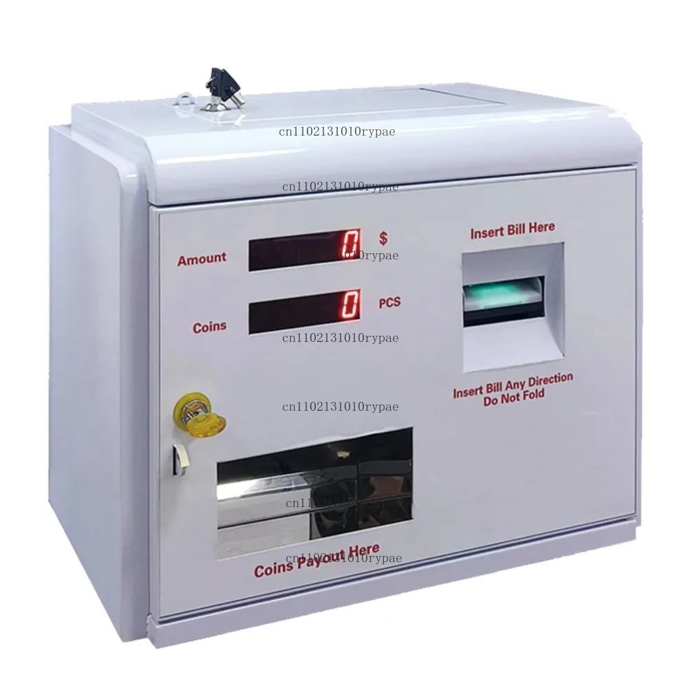 Mini Wall-Mounted Coin Change Machine Automatic Metal Coin Pusher With Bill for Amusement Game Centers