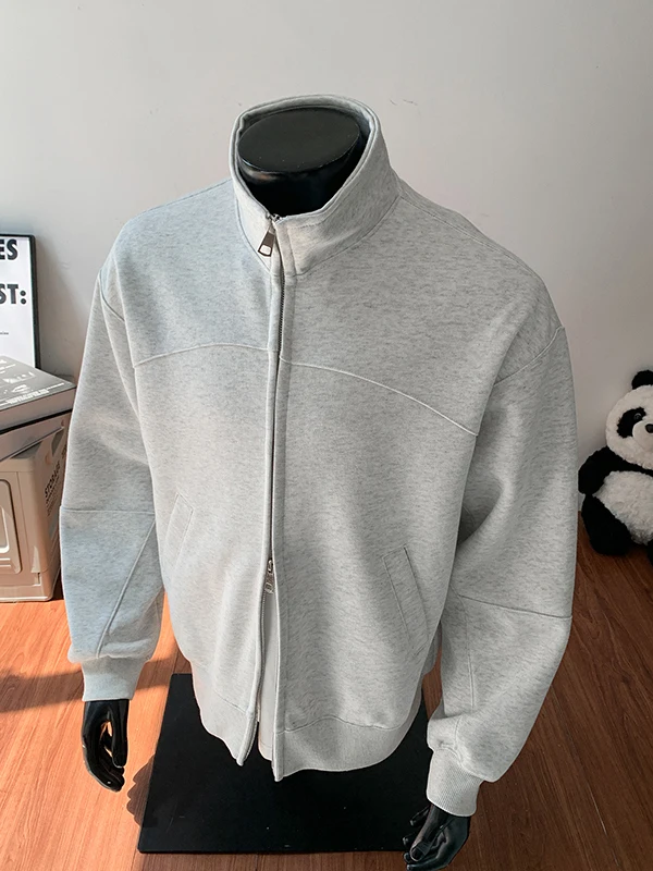 

Тяжелый открытый кардиган из чистого хлопка, мужской свитшот Sle, новинка 2024, осенняя модная свободная повседневная верхняя одежда Boxy ort